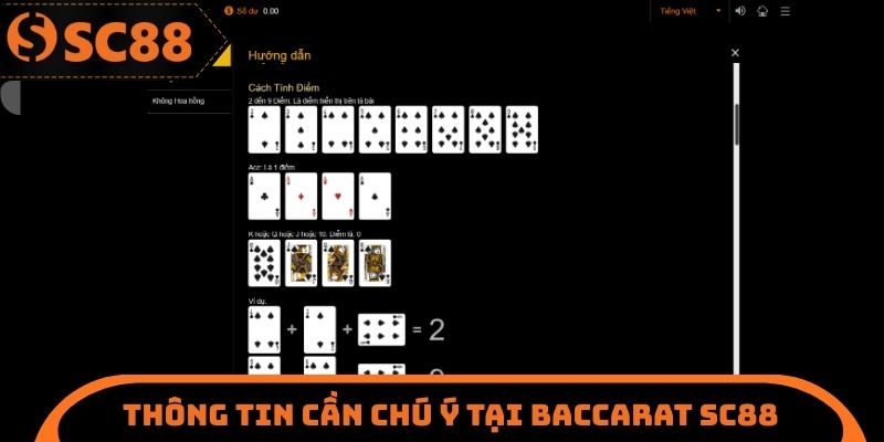 Thông tin cần chú ý tại Baccarat SC88